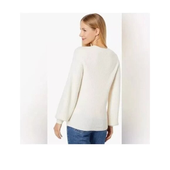 Madewell Melwood Square-Neck Sweater Wool Blend Coziest Yarn Size M Style NG731 - Picture 3 of 9
